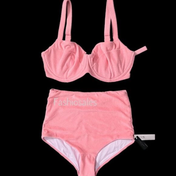 Victorias Secret Set Wicked Push Up without padding terry Bikini Top & Boyshort - Picture 1 of 12